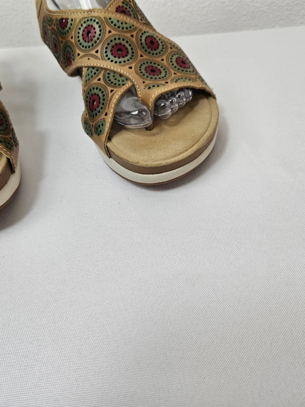 L'Artiste Spring Step ERICE Circles Leather Taupe Multi Sandal EU 41 US 9.5-10